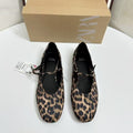 Za2025 new leopard print round toe flats women's shoes french mary jane casual versatile commuter shoes