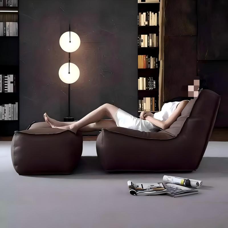 Italian lazy sofa living room can lie down and sleep bean bag sofa for home balcony leather sofa balcony double lounge chair