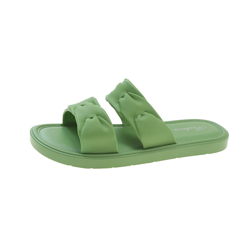 Women's slippers - fairy style, new summer 2024 collection, fashionable, elegant, versatile, flat, one-strap, beach sandals