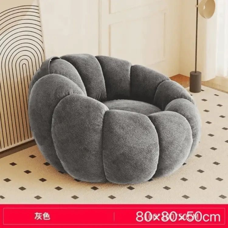 Cream style lazy sofa can lie down and sleep back chair pumpkin single sofa cashmere sofa chair fabric all-in-one