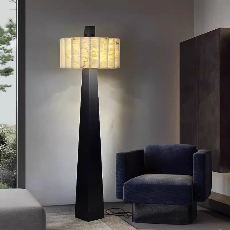 Artificial marble resin floor lamp - decorative statement piece for home, living room, sofa side, tv cabinet, and new home celebrations