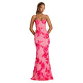 C7672 cross-border   fashion women's elegant sexy jacquard camisole party dress