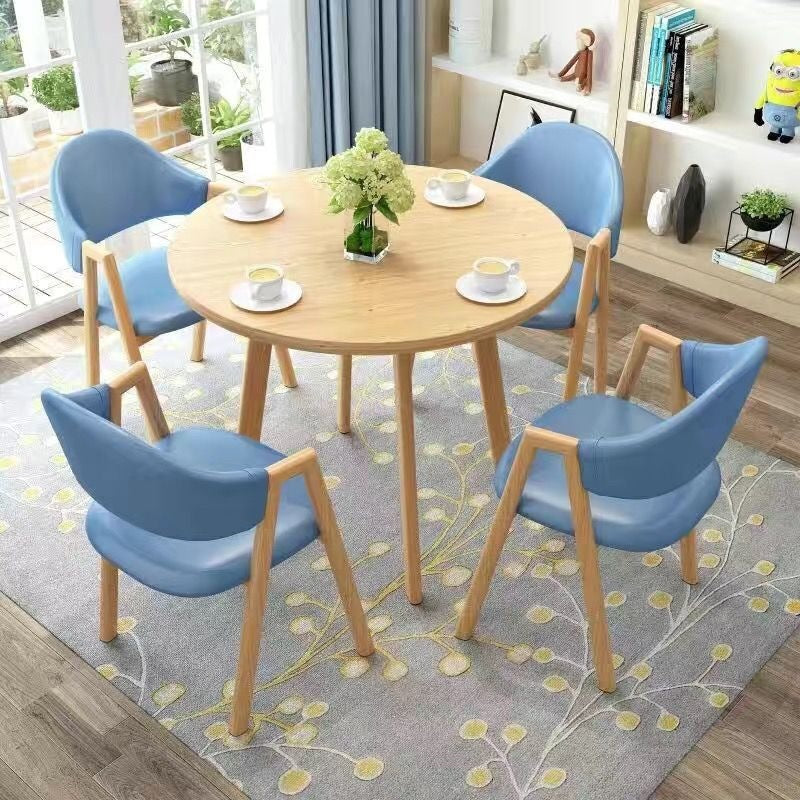 A brief discussion on table and chair combination coffee shop milk tea shop round table office casual small apartment dining table scandinavianfor home
