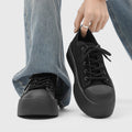 Mickey mouse chunky sneakers - 2026 spring collection - new platform height increasing casual derby shoes - brown retro american style athletic skate shoes