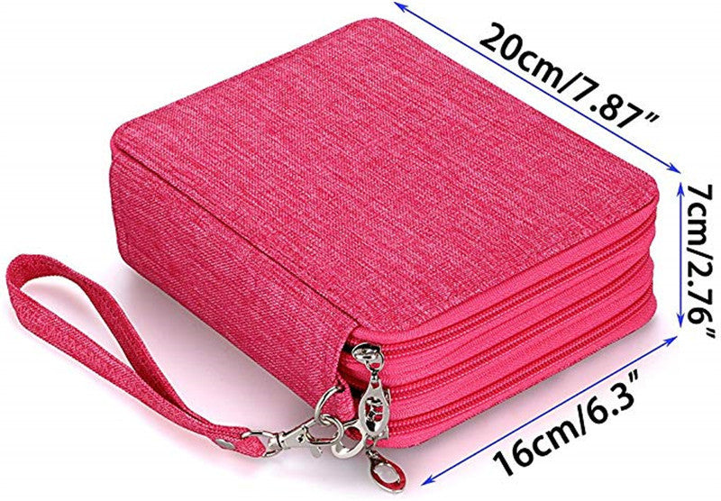 Cross-border pencil bag 72 colors 78 holes Art painting pencil bag Student stationery box Pencil storage bag Stationery pencil bag