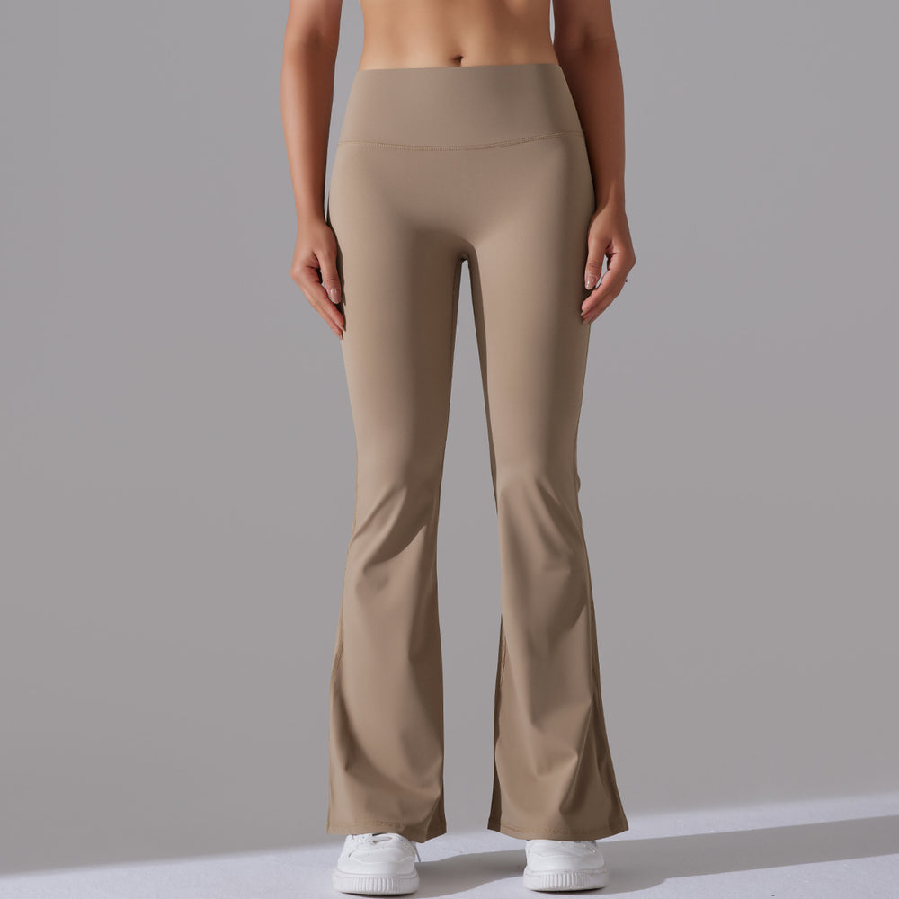 Fashion cross-border t-line wide-leg tights, nude butt lift yoga flared pants, high waist casual fitness sweatpants