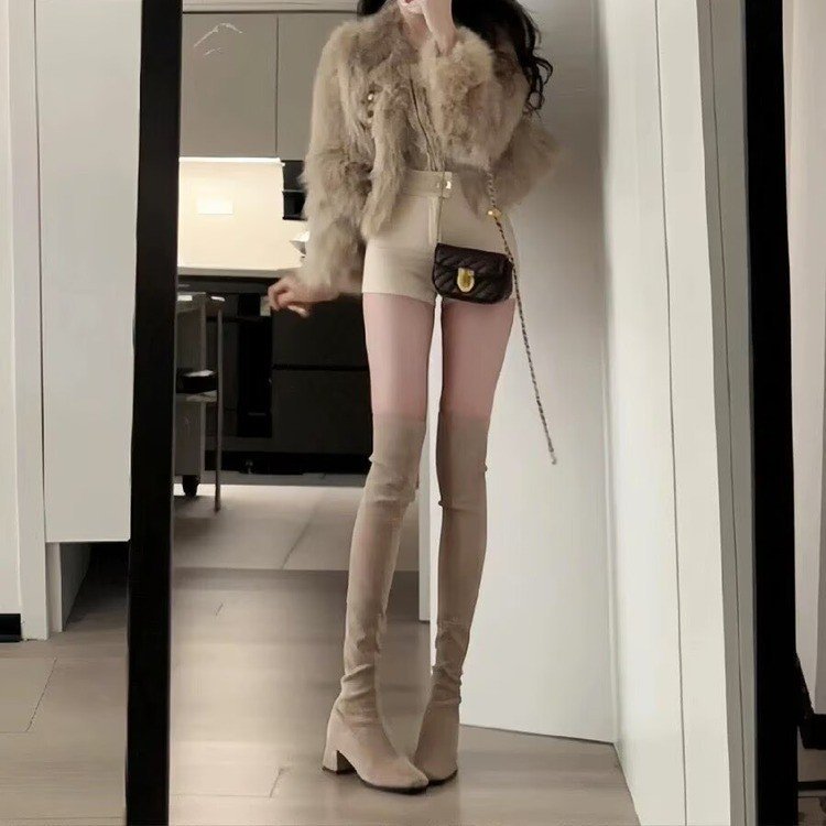 winter new arrival: plus size fleece-lined over-the-knee boots for cross-border e-commerce. sizes 35-42 available. wholesale options available. dropshipping for  and