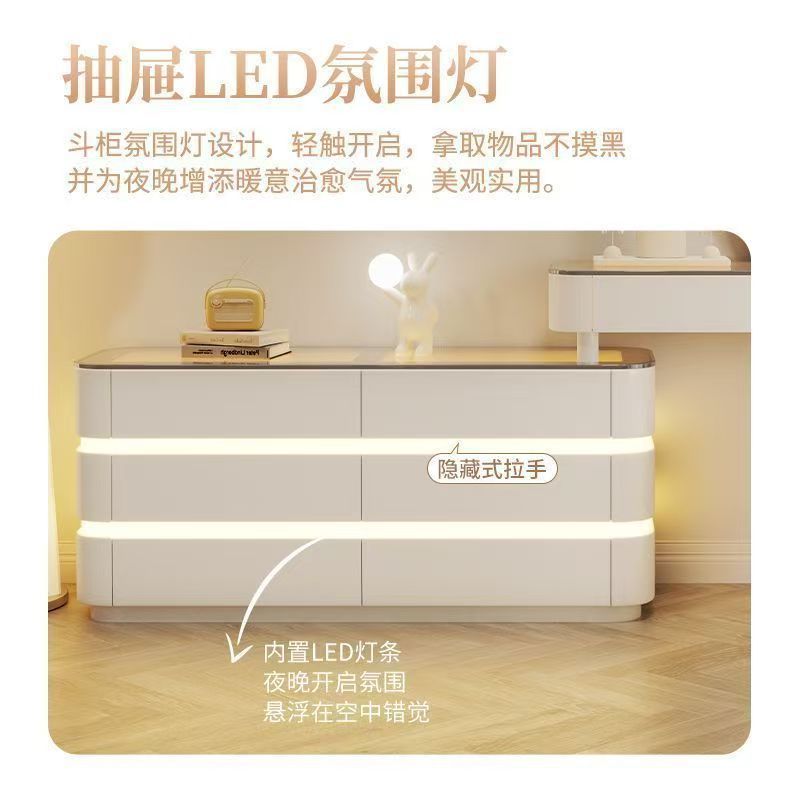 New arrival mirror dressing table for home bedroom classy sense chest all-in-one dressing table casual solid wood long dressing table