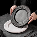Minimalist rock texture western dinner plate - matte finish, creative restaurant & hotel steak plate, high-style home dinnerware