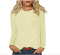 new women's casual long-sleeve solid color crew neck t-shirt for cross-border