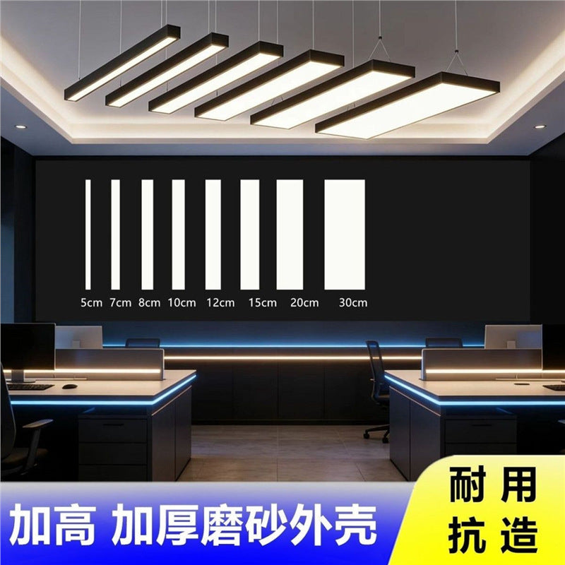 Upgraded gold steel led linear light office pendant lamp - thickened, matte finish, high brightness - ideal for gyms and supermarkets
