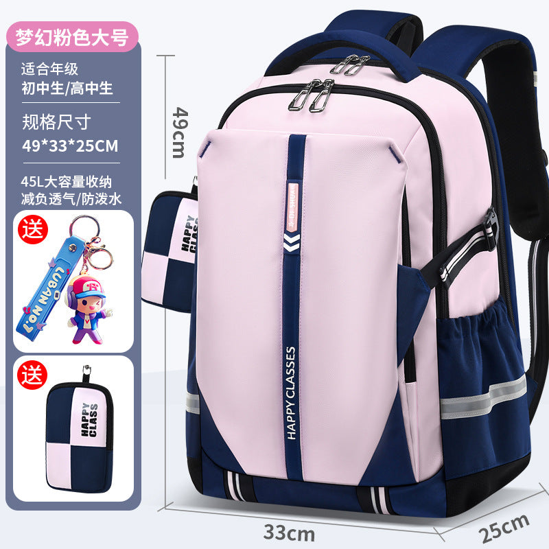 2026 new elementary and middle school boys' lightweight backpack - ergonomic, spine-supporting design for students - high school girls' large capacity, ultra-lightweight backpack