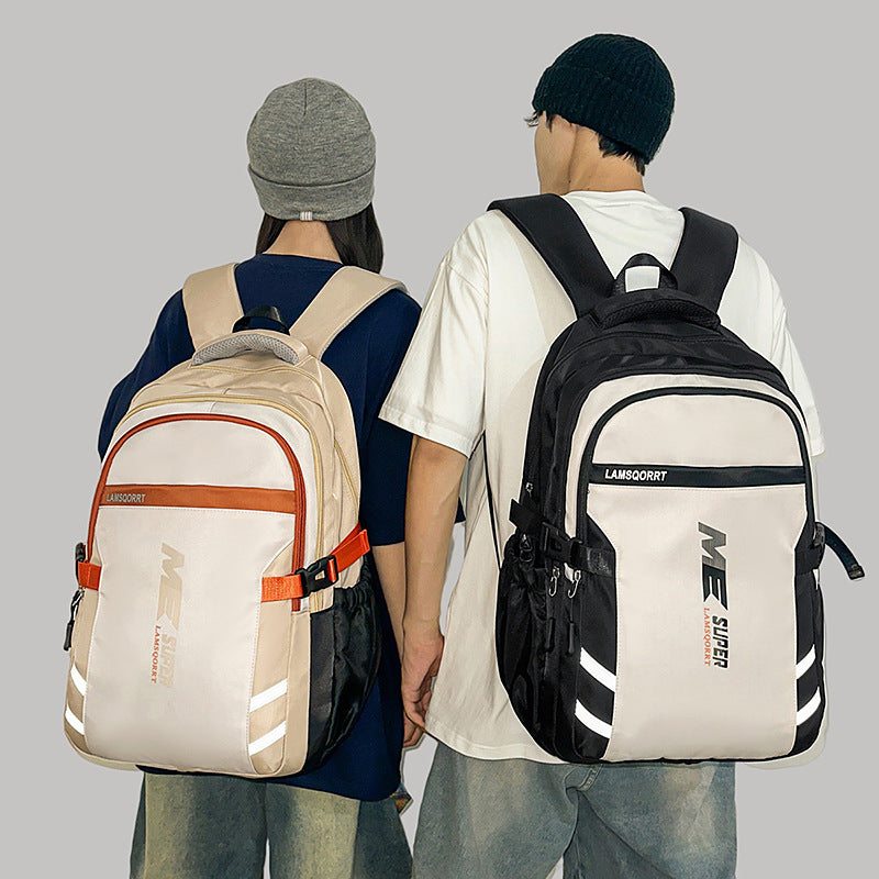 New backpack men's simple large-capacity travel backpack leisure Japanese junior high school student high school student schoolbag