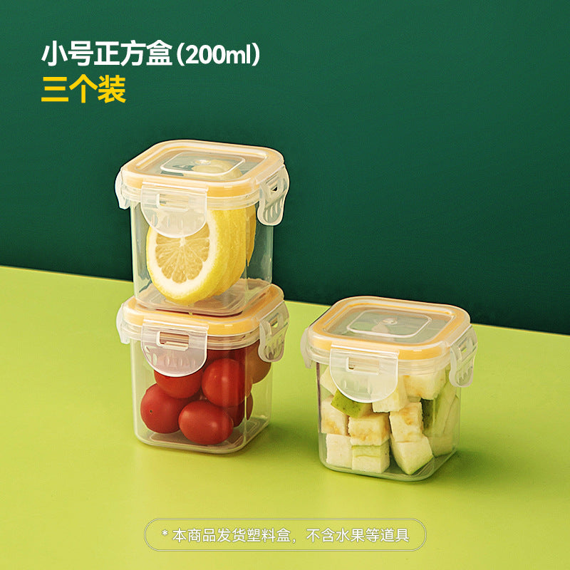 Kitchen finishing dustproof storage box with lid transparent refrigerator storage box food grade plastic food crisper