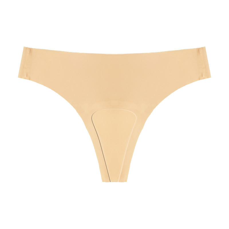 foreign trade ice silk seamless anti-embarrassment low-waist underwear sports yoga anti-embarrassment line underwear for women  new style