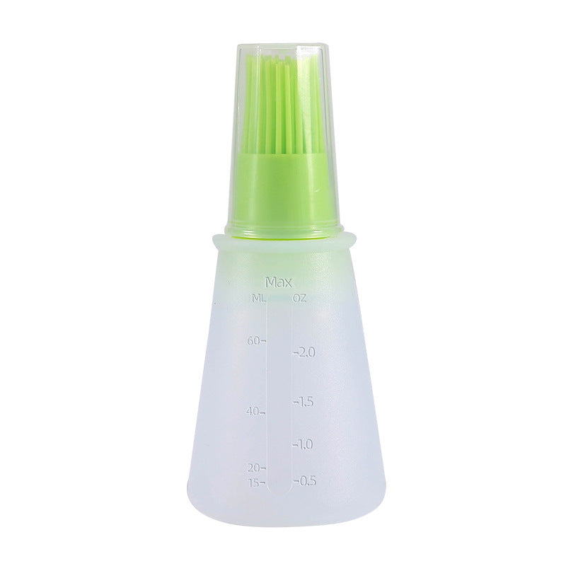 Factory direct silicone oil brush - kitchen gadget, outdoor bbq basting brush with measuring scale and lid