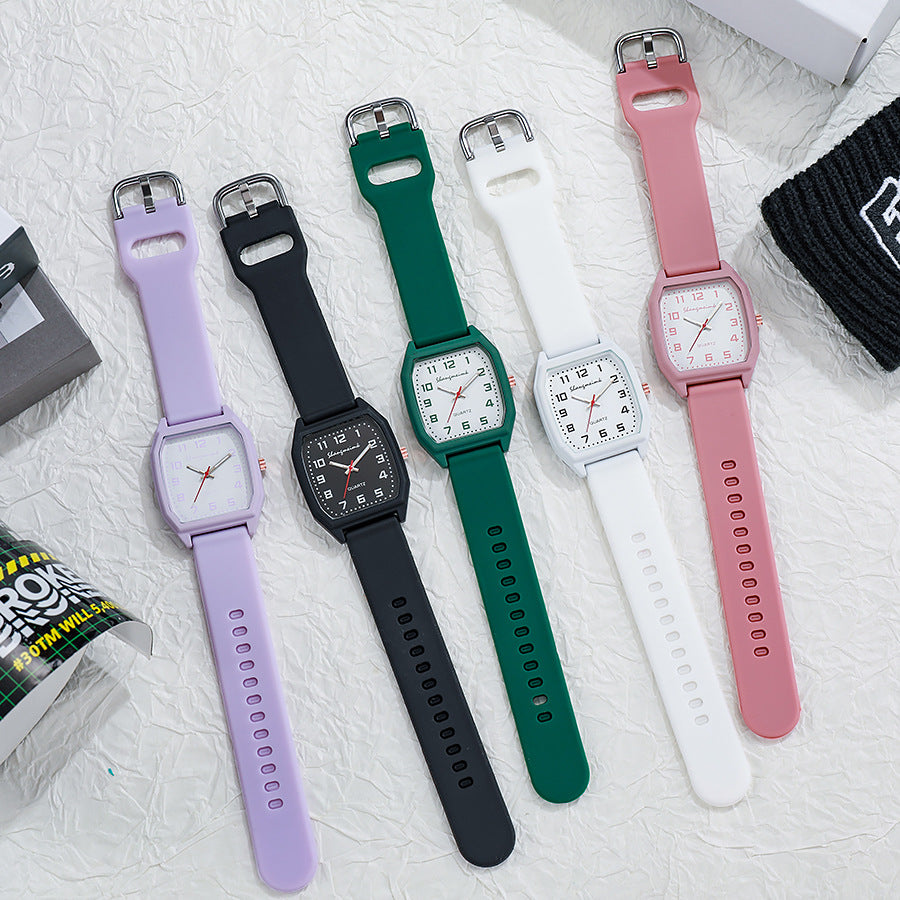 2025 new creative silicone strap student watch minimalist niche women's quartz watch wholesale silicone straps