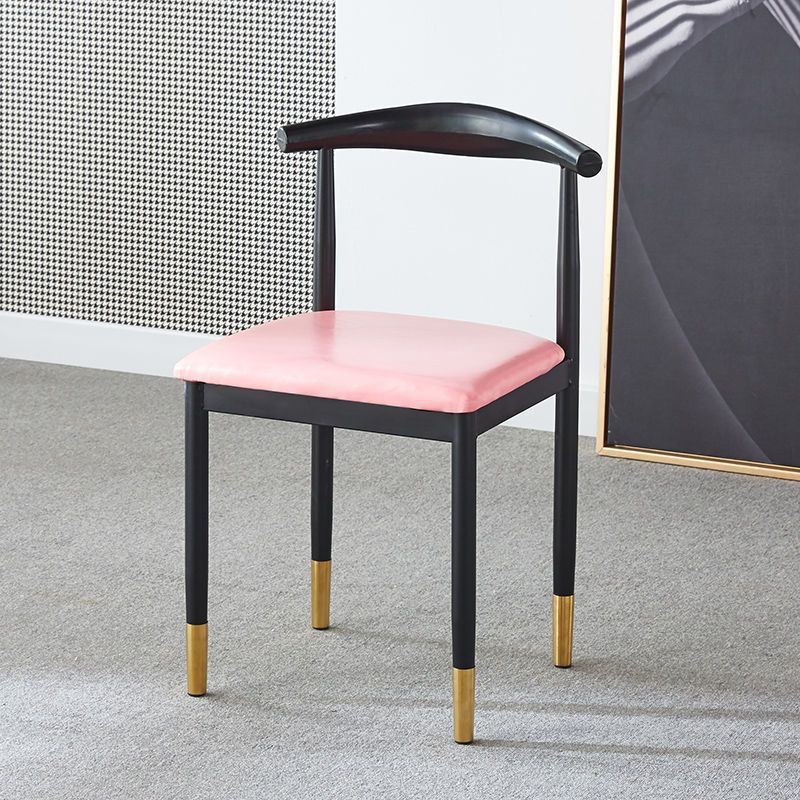 For home dining chair scandinaviancasual modern iron horn chair casual study stool imitation solid wood dining commercial back chair