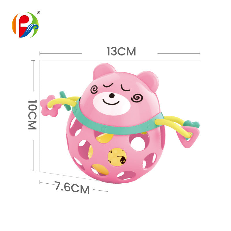 Cross-border baby hand rattle toy 0-3-6-December baby educational hand ball toy, animal soft glue toothpaste