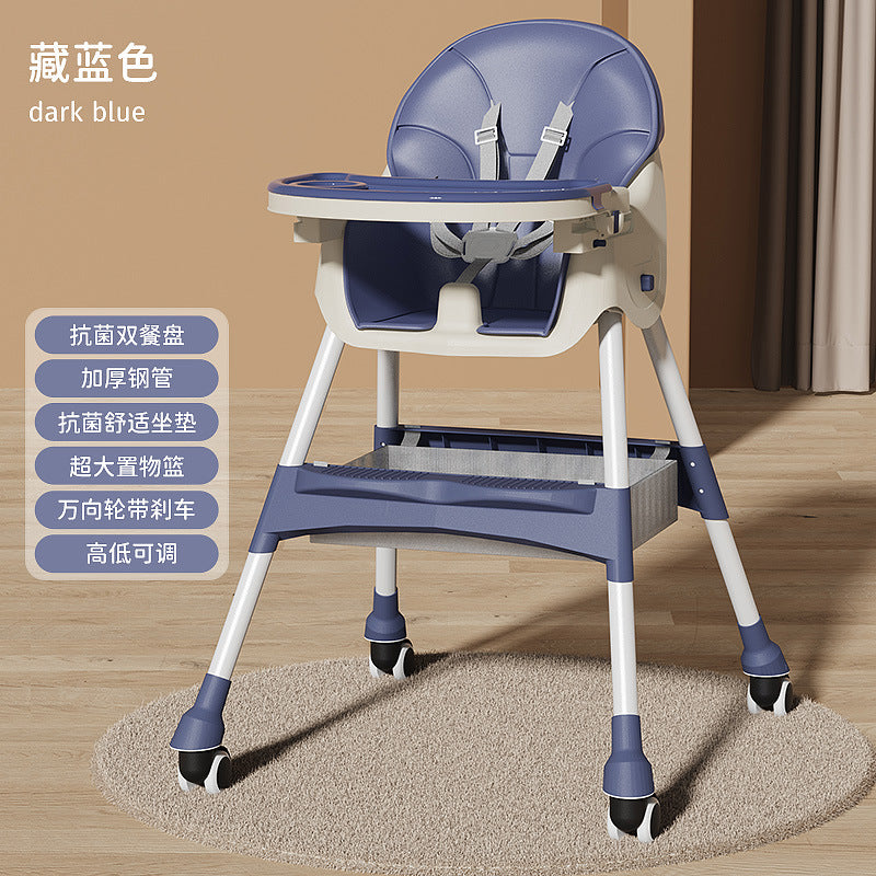 Baby dining chair foldable multi-functional children portable baby eating seat home baby learning dining table and chair