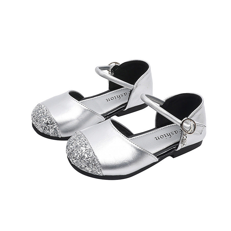 Export children's shoes  summer new girls' rhinestone princess sandals korean style kids' soft sole fashion flats