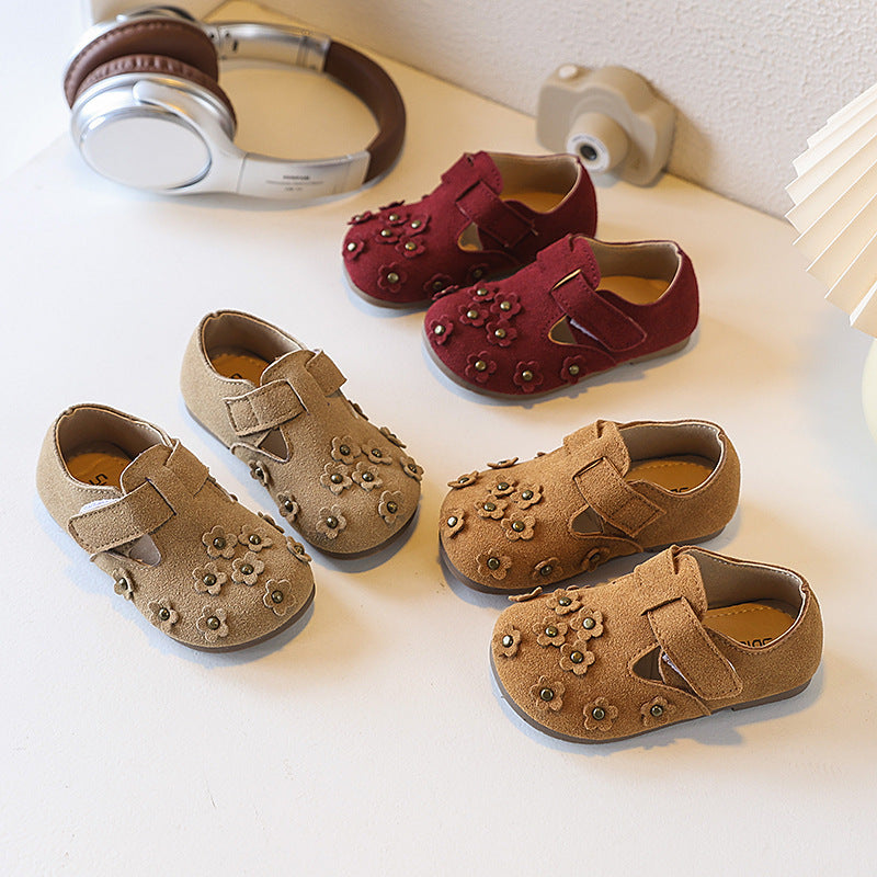 Ready-to-ship new children's leather shoes, korean style, girls' lace-trimmed princess shoes, elegant student patent leather soft-soled flats