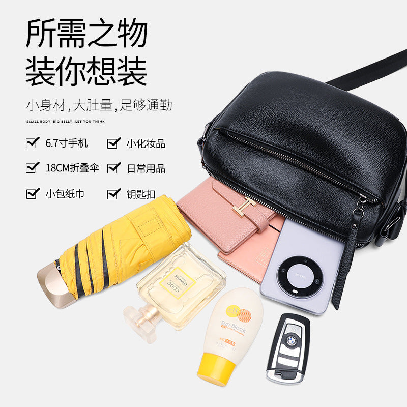 Fashion versatile women's shoulder bag 2025 new spring and summer casual lightweight nylon leather messenger mini