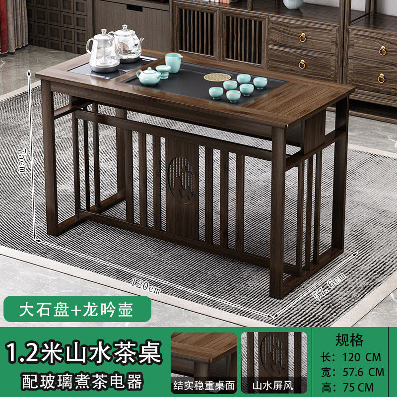Balcony tea table and chair combination New Chinese-style office household small apartment Kung Fu tea table Boiling water integrated tea making table