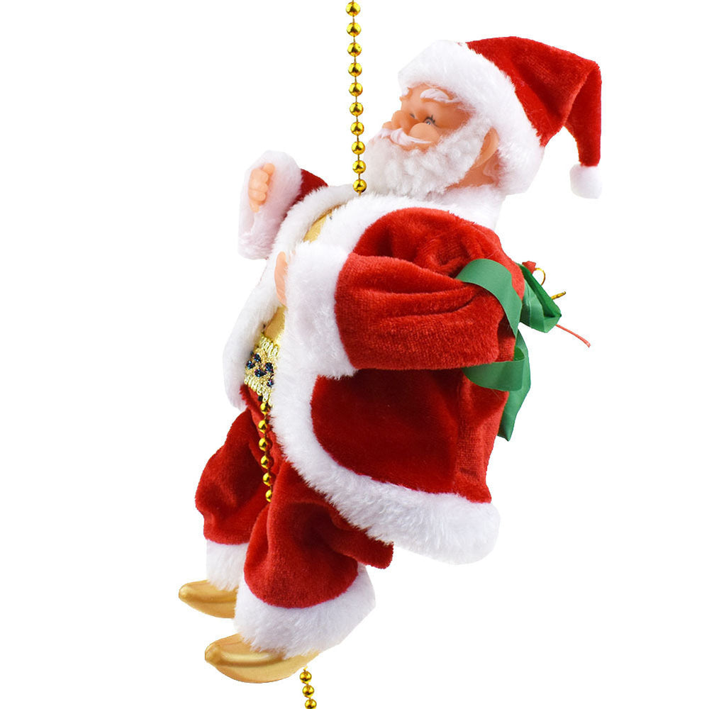 Santa claus climbing beads & rope doll - children's toy, christmas decoration gift - wholesale