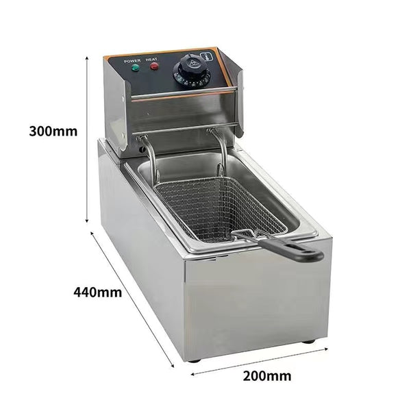 Factory direct supply electric fryer commercial fryer stainless steel fried chicken burger fries temperature control household fried stall snacks