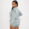cross-border fashion: european & american style women's autumn/winter new arrivals - solid color, trendy deep v-neck, long sleeve, cinched waist, sexy bodycon dress