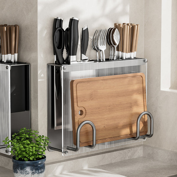 Knife holder No punching Kitchen Multifunctional shelf Wall-mounted cutting board Pot lid holder Knives and chopsticks cartridge Integrated storage