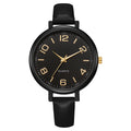 Vintage casual women's thin leather strap watch - elegant, classic, digital-inspired, niche style, student quartz wristwatch