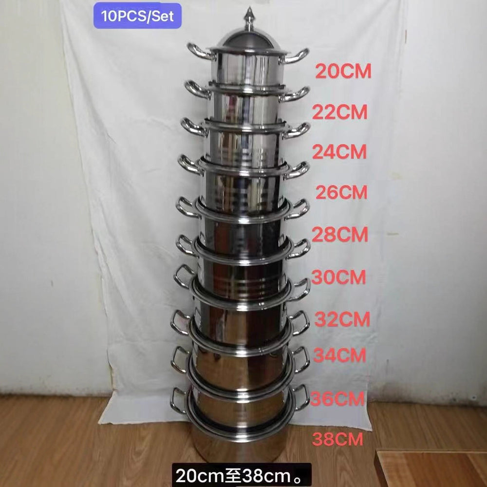 Set pot factory direct salesexport5pcs straight stainless steel pot 22cm, 24cm, 26cm, 28cm, 30cm