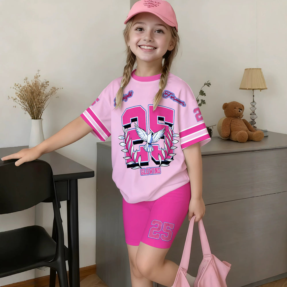 Wholesale children's clothing: versatile t-shirt and shorts set - 25 number element kids' two-piece outfit, ready stock & direct supply