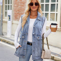 European and american cross-border  new denim vest tank top summer fashion trendy denim sleeveless vest women's trend
