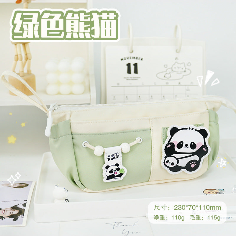 Large-capacity pencil case, new design sense Velcro stationery bag, niche high-end feeling milk huhu junior high school student stationery box