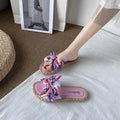 Women's summer sandals & slippers 2023: new fashionable sweet & girly style with bow detail, perfect for beach & casual wear - flat, one-strap design