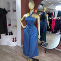 European and american cross-border women's fashion  summer new arrival: elegant halter neck slim-fit sleeveless top and wide-leg pants casual set