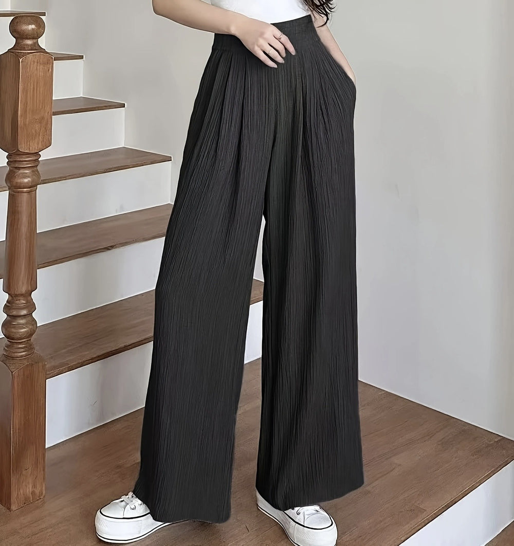 Ice silk pants trendyhigh waistpleatedloose pantssummer thin style draped sun protection anti-mosquito chiffon looseslimming lookmop
