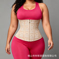 European and american cross-border shaping summer breathable tight corset waist seal zipper double layer mesh pressurized abdominal belt for women
