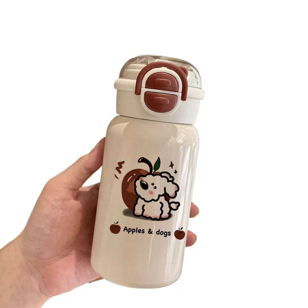 Cartoon blow dog thermos cup 316 stainless steel kids water cup cute good looks straw cup water kettle wholesale