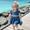 Kids' princess dress  new style baby girl dress denim vest dress chic girls' pleated skirt summer