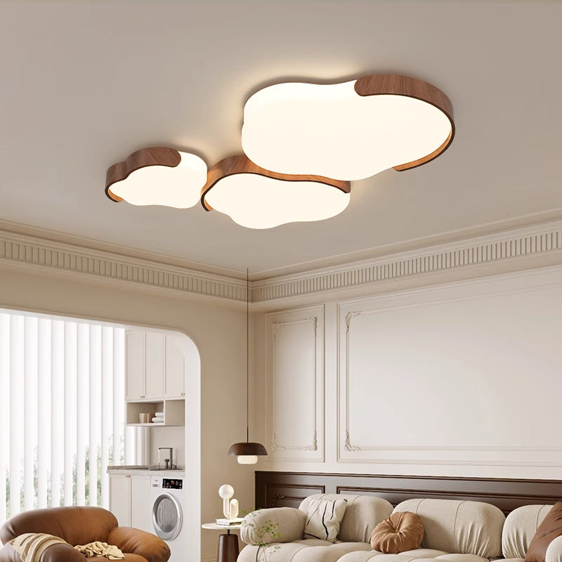 Medieval Cream Wind Living Room Light Eye Protection Cloud Ceiling Light Wabi Silent Wind Bedroom Zhongshan Lighting Whole House 2025 New