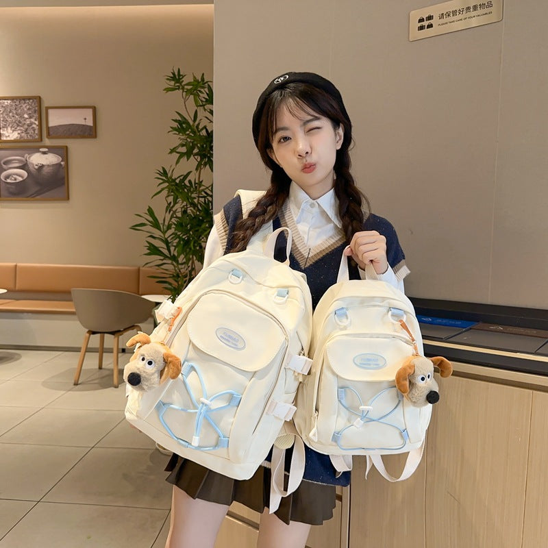 Student backpack Girls schoolbag Middle school student backpack Large capacity Junior high school backpack