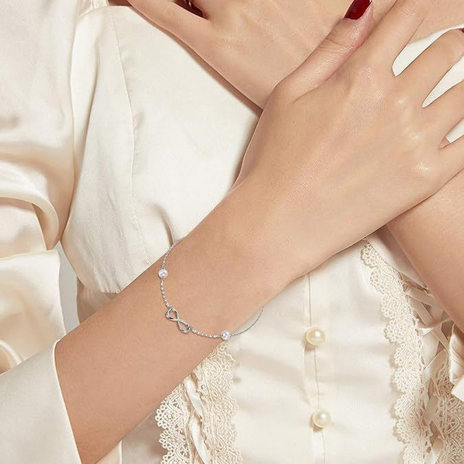 European and american cross-border hot-selling foot jewelry: lucky figure 8 pearl beach anklet, handmade beaded multi-layer anklet, premium style