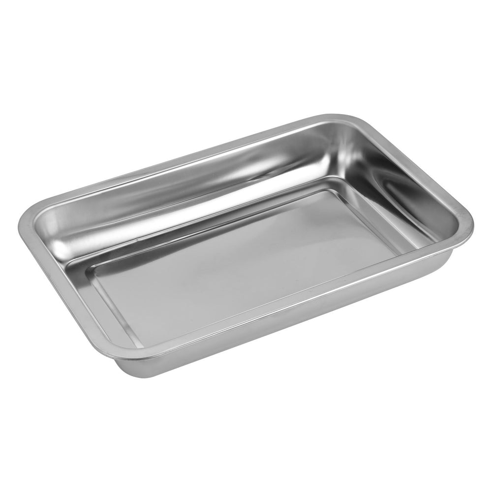 Stainless steel commercial catering tray - rectangular serving tray, flat base plate, food prep tray, display tray, steaming tray, bbq & dumpling tray