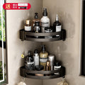 Bathroom black corner shelf, no punching, bathroom, washroom, bathroom, storage rack, tripod, corner storage rack