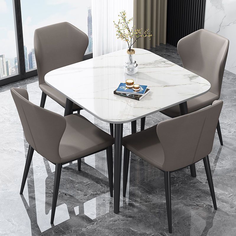 Italian imported glossy sintered stone dining table - square, compact, casual reception & negotiation table - trending home dining table