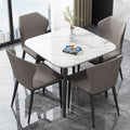 Italian imported glossy sintered stone dining table - square, compact, casual reception & negotiation table - trending home dining table